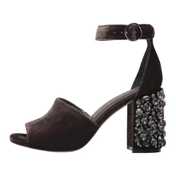 💕JOIE💕 Lafayette Velvet Heel Sandal In Coal - Picture 10 of 16